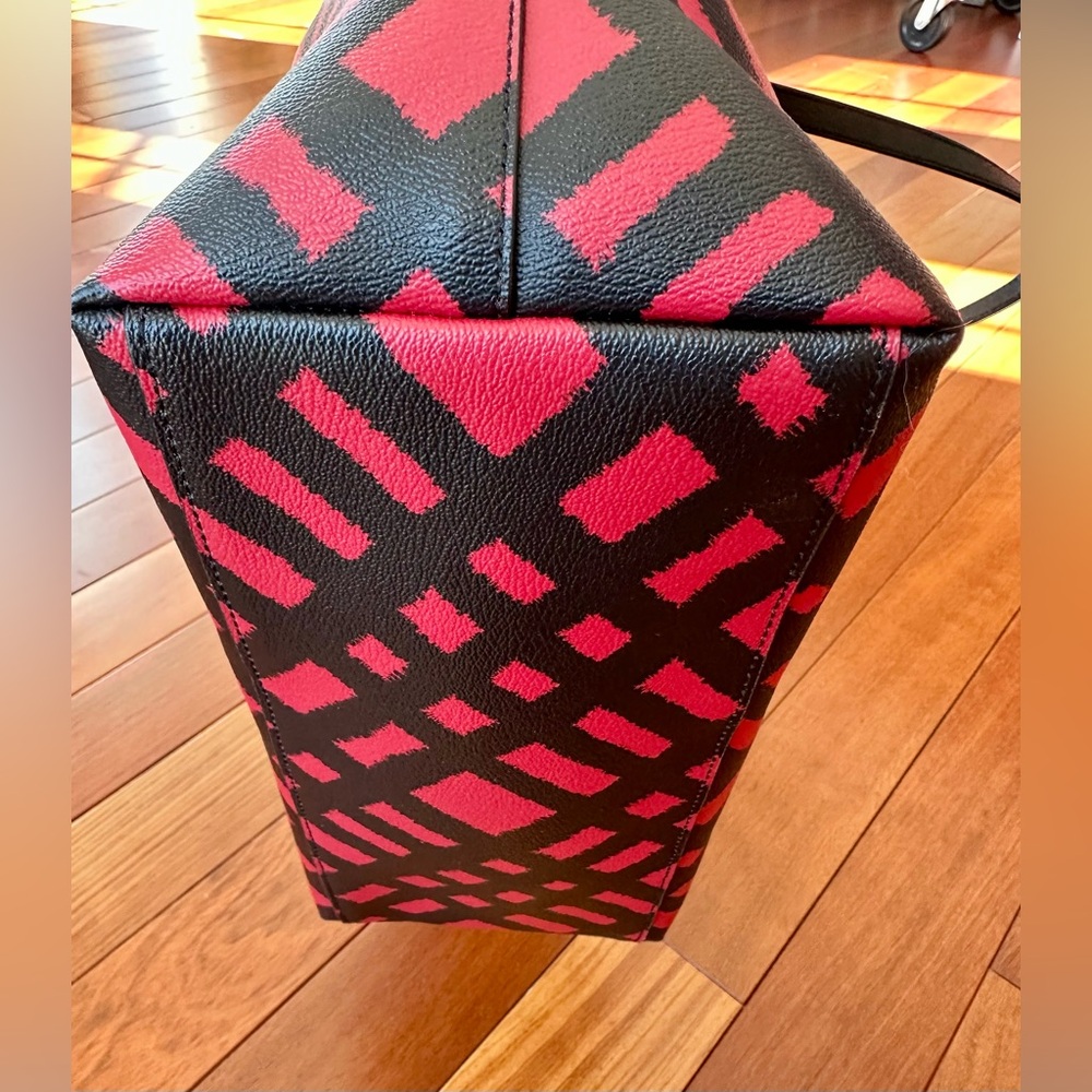 Coach Wild Plaid Graphic City Tote Bag with Matching Pouch (Large) NWOT - Picture 8 of 15